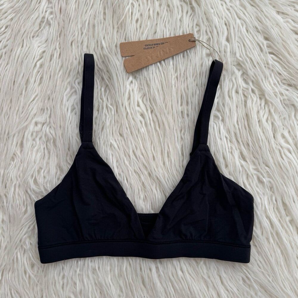 Skims Fits Everybody Triangle Bralette Onyx Size XXS